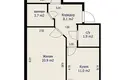Квартира 2 комнаты 58 м² Минск, Беларусь