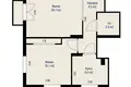 2 room apartment 58 m² Minsk, Belarus