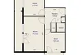 2 room apartment 50 m² Minsk, Belarus