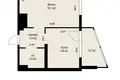 1 room apartment 39 m² Minsk, Belarus