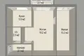 Квартира 2 комнаты 43 м² Минск, Беларусь