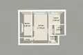 2 room apartment 42 m² Nyasvizh, Belarus