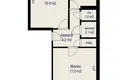 2 room apartment 42 m² Minsk, Belarus