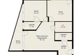 3 room apartment 52 m² Minsk, Belarus