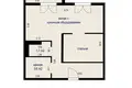 2 room apartment 44 m² Kopishche, Belarus