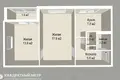 2 room apartment 50 m² Minsk, Belarus