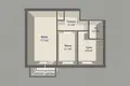 2 room apartment 42 m² Minsk, Belarus