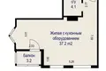 1 room apartment 41 m² Minsk, Belarus