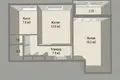 2 room apartment 52 m² Minsk, Belarus