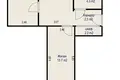 3 room apartment 60 m² Minsk, Belarus