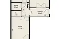 2 room apartment 53 m² Minsk, Belarus
