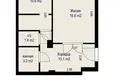 Квартира 1 комната 42 м² Минск, Беларусь