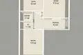 2 room apartment 53 m² Minsk, Belarus