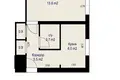 1 room apartment 31 m² Minsk, Belarus